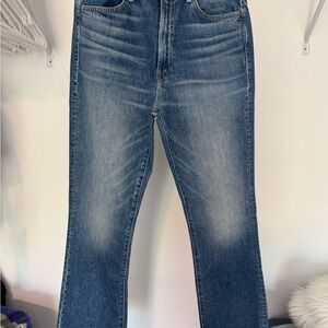 NWT Mother Denim Jeans Hustler Flood Fray 28